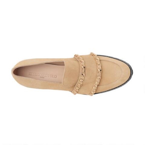 NWT Karl lagerfeld SUEDE SLIP-ON sand FLATS - Picture 11 of 11